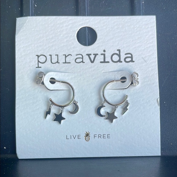 Pura Vida Silver Hoop Earrings Jewelry - Picture 1 of 1